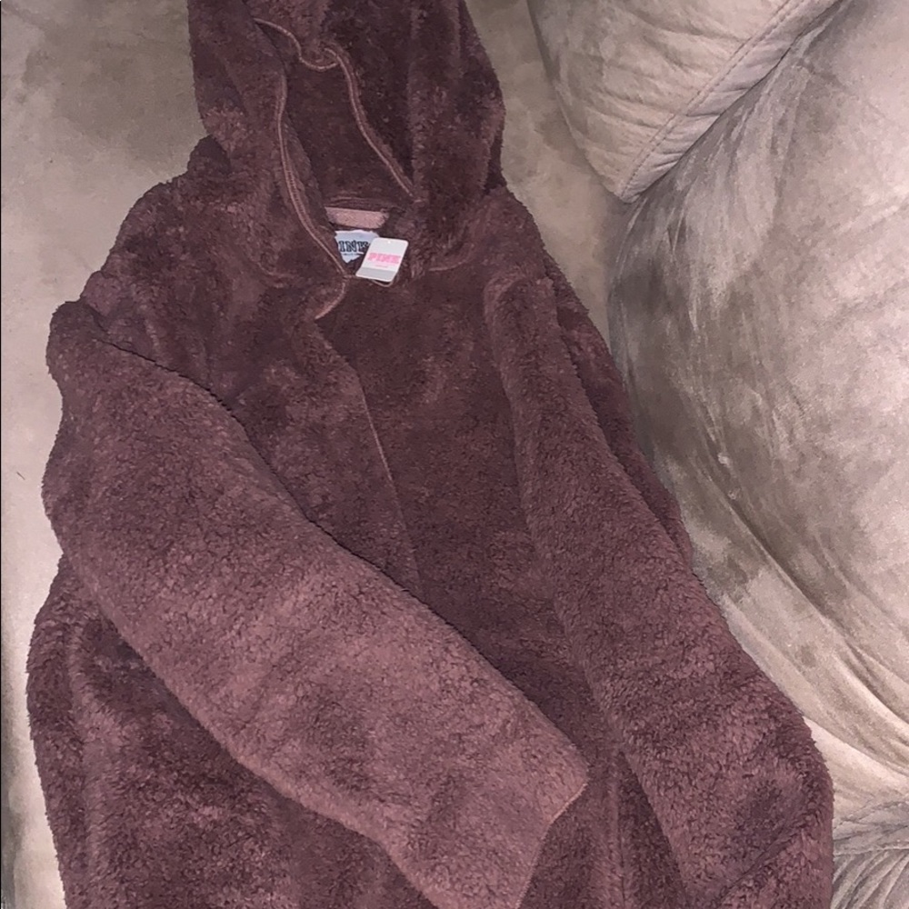 Pink Sherpa cardigan